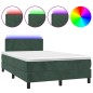 vidaXL Cama box spring colchón y LED terciopelo verde oscuro 120x200cm vidaXL Cama box spring colchón y LED terciopelo verde oscuro 120x200cm