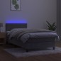 vidaXL Cama box spring colchón y LED terciopelo gris claro 90x190 cm vidaXL Cama box spring colchón y LED terciopelo gris claro 90x190 cm