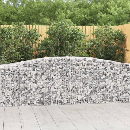 vidaXL Cestas de gaviones 5 uds forma de arco hierro 400x50x80/100 cm