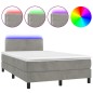 vidaXL Cama box spring colchón y LED terciopelo gris claro 120x200 cm vidaXL Cama box spring colchón y LED terciopelo gris claro 120x200 cm