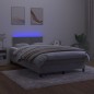 vidaXL Cama box spring colchón y LED terciopelo gris claro 120x200 cm vidaXL Cama box spring colchón y LED terciopelo gris claro 120x200 cm