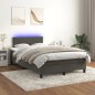 vidaXL Cama box spring colchón y LED terciopelo gris oscuro 120x200 cm vidaXL Cama box spring colchón y LED terciopelo gris oscuro 120x200 cm