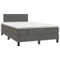 vidaXL Cama box spring colchón y LED terciopelo gris oscuro 120x200 cm vidaXL Cama box spring colchón y LED terciopelo gris oscuro 120x200 cm