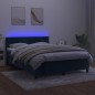 vidaXL Cama box spring colchón y LED terciopelo azul oscuro 140x200 cm vidaXL Cama box spring colchón y LED terciopelo azul oscuro 140x200 cm