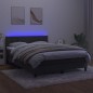 vidaXL Cama box spring colchón y LED terciopelo gris oscuro 140x190 cm vidaXL Cama box spring colchón y LED terciopelo gris oscuro 140x190 cm