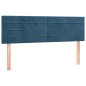 vidaXL Cama box spring colchón y LED terciopelo azul oscuro 140x190 cm vidaXL Cama box spring colchón y LED terciopelo azul oscuro 140x190 cm
