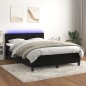 vidaXL Cama box spring colchón y LED terciopelo negro 140x190 cm vidaXL Cama box spring colchón y LED terciopelo negro 140x190 cm