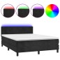 vidaXL Cama box spring colchón y LED terciopelo negro 140x190 cm vidaXL Cama box spring colchón y LED terciopelo negro 140x190 cm