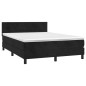 vidaXL Cama box spring colchón y LED terciopelo negro 140x190 cm vidaXL Cama box spring colchón y LED terciopelo negro 140x190 cm