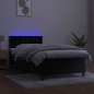 vidaXL Cama box spring colchón y LED terciopelo negro 90x190 cm
