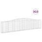 vidaXL Cestas de gaviones 15 uds forma de arco hierro 400x30x80/100 cm vidaXL Cestas de gaviones 15 uds forma de arco hierro 400x30x80/100 cm