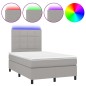 vidaXL Cama box spring con colchón tela y LED gris claro 120x200 cm vidaXL Cama box spring con colchón tela y LED gris claro 120x200 cm