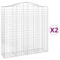 vidaXL Cestas de gaviones 2 uds forma de arco hierro 200x50x200/220 cm vidaXL Cestas de gaviones 2 uds forma de arco hierro 200x50x200/220 cm