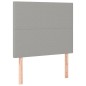 vidaXL Cama box spring colchón y luces LED tela gris claro 90x200 cm