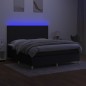vidaXL Cama box spring colchón y luces LED tela negro 160x200 cm vidaXL Cama box spring colchón y luces LED tela negro 160x200 cm