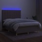 vidaXL Cama box spring colchón y luces LED tela gris taupe 140x190 cm vidaXL Cama box spring colchón y luces LED tela gris taupe 140x190 cm