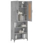 vidaXL Aparador alto madera contrachapada gris hormigón 69,5x34x180 cm vidaXL Aparador alto madera contrachapada gris hormigón 69,5x34x180 cm