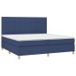 vidaXL Cama box spring colchón y luces LED tela azul 200x200 cm vidaXL Cama box spring colchón y luces LED tela azul 200x200 cm
