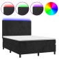 vidaXL Cama box spring colchón y LED terciopelo negro 140x200 cm vidaXL Cama box spring colchón y LED terciopelo negro 140x200 cm