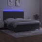 vidaXL Cama box spring colchón y LED terciopelo gris oscuro 180x200 cm vidaXL Cama box spring colchón y LED terciopelo gris oscuro 180x200 cm