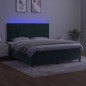 vidaXL Cama box spring colchón y LED terciopelo verde oscuro 180x200cm vidaXL Cama box spring colchón y LED terciopelo verde oscuro 180x200cm