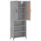 vidaXL Aparador alto madera contrachapada gris hormigón 69,5x34x180 cm vidaXL Aparador alto madera contrachapada gris hormigón 69,5x34x180 cm