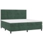 vidaXL Cama box spring colchón y LED terciopelo verde oscuro 200x200cm vidaXL Cama box spring colchón y LED terciopelo verde oscuro 200x200cm