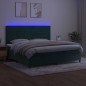 vidaXL Cama box spring colchón y LED terciopelo verde oscuro 200x200cm vidaXL Cama box spring colchón y LED terciopelo verde oscuro 200x200cm