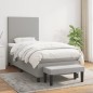 vidaXL Cama box spring con colchón tela gris claro 90x200 cm vidaXL Cama box spring con colchón tela gris claro 90x200 cm