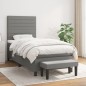vidaXL Cama box spring con colchón tela gris oscuro 90x200 cm vidaXL Cama box spring con colchón tela gris oscuro 90x200 cm