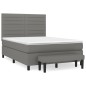 vidaXL Cama box spring con colchón tela gris oscuro 140x200 cm