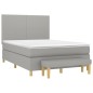 vidaXL Cama box spring con colchón tela gris claro 140x190 cm