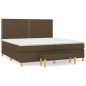 vidaXL Cama box spring con colchón tela marrón oscuro 200x200 cm