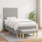 vidaXL Cama box spring con colchón tela gris claro 100x200 cm vidaXL Cama box spring con colchón tela gris claro 100x200 cm