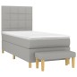 vidaXL Cama box spring con colchón tela gris claro 100x200 cm vidaXL Cama box spring con colchón tela gris claro 100x200 cm