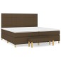 vidaXL Cama box spring con colchón tela marrón oscuro 200x200 cm vidaXL Cama box spring con colchón tela marrón oscuro 200x200 cm