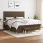 vidaXL Cama box spring con colchón tela marrón oscuro 180x200 cm vidaXL Cama box spring con colchón tela marrón oscuro 180x200 cm