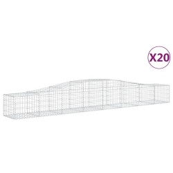 vidaXL Cestas de gaviones 20 uds forma de arco hierro 400x50x40/60 cm