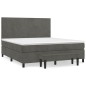 vidaXL Cama box spring con colchón terciopelo gris oscuro 160x200 cm vidaXL Cama box spring con colchón terciopelo gris oscuro 160x200 cm