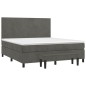 vidaXL Cama box spring con colchón terciopelo gris oscuro 160x200 cm vidaXL Cama box spring con colchón terciopelo gris oscuro 160x200 cm
