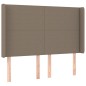 vidaXL Cama box spring colchón y luces LED tela gris taupe 140x190 cm