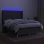 vidaXL Cama box spring colchón y luces LED tela gris oscuro 140x190 cm vidaXL Cama box spring colchón y luces LED tela gris oscuro 140x190 cm