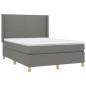 vidaXL Cama box spring colchón y luces LED tela gris oscuro 140x190 cm vidaXL Cama box spring colchón y luces LED tela gris oscuro 140x190 cm