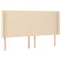 vidaXL Cama box spring colchón y luces LED tela crema 200x200 cm vidaXL Cama box spring colchón y luces LED tela crema 200x200 cm