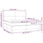 vidaXL Cama box spring colchón y luces LED tela crema 200x200 cm vidaXL Cama box spring colchón y luces LED tela crema 200x200 cm
