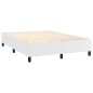 vidaXL Cama box spring colchón y LED cuero sintético blanco 140x200 cm