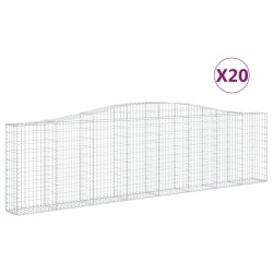 vidaXL Cestas de gaviones 20 uds forma de arco hierro 400x30x100/120cm