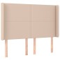 vidaXL Cama box spring colchón LED cuero sintético capuchino 140x190cm vidaXL Cama box spring colchón LED cuero sintético capuchino 140x190cm