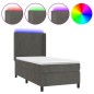vidaXL Cama box spring colchón y LED terciopelo gris oscuro 80x200 cm vidaXL Cama box spring colchón y LED terciopelo gris oscuro 80x200 cm