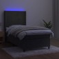 vidaXL Cama box spring colchón y LED terciopelo gris oscuro 80x200 cm vidaXL Cama box spring colchón y LED terciopelo gris oscuro 80x200 cm